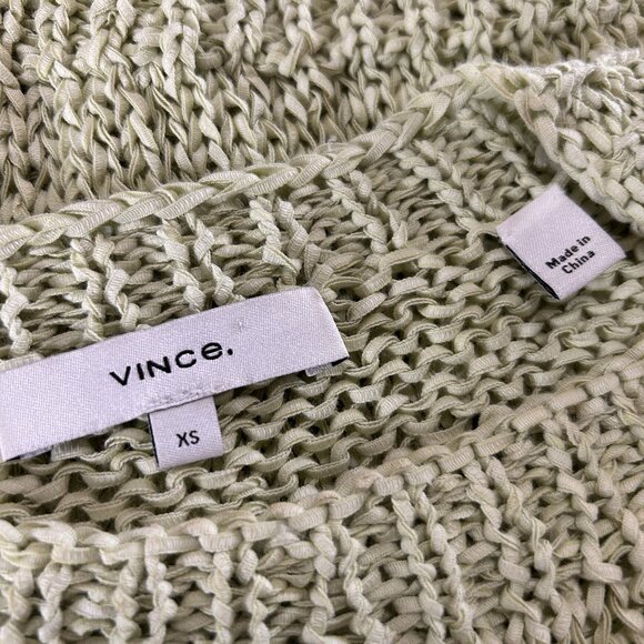 VINCE Sweater Women's XS Pale Lime Green Cable Knit‎ - Picture 8 of 14